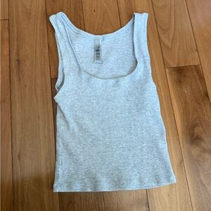 [SOLD] Skims Gray Cotton Ribbed Tank Top